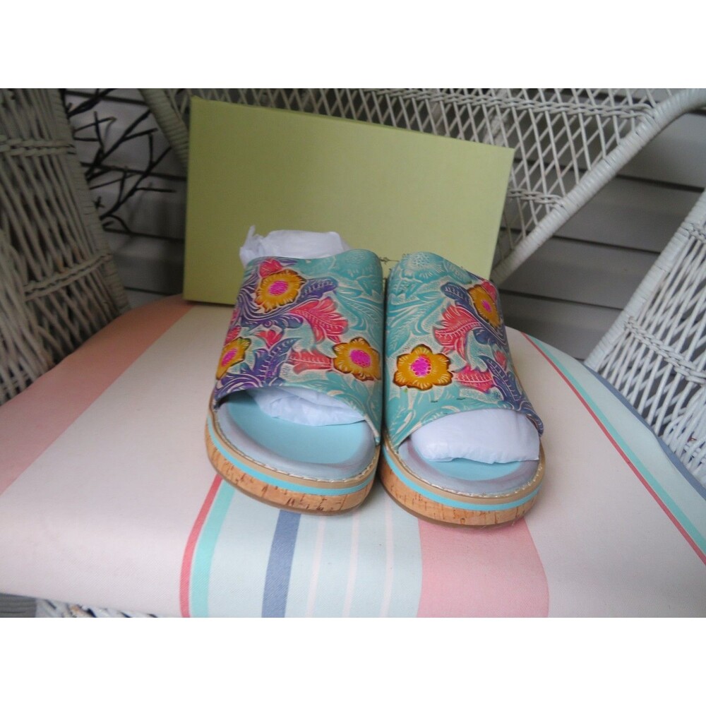 NWT Womens Sky Blue Multi L'Artiste Spring Step Aldina Skym Sandals, 8.5. 39 - Picture 2 of 3